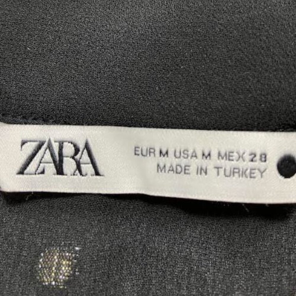 Zara Front-Button Gauze-y Shirtdress with Metallic Accents Size Medium EUC - Picture 12 of 13